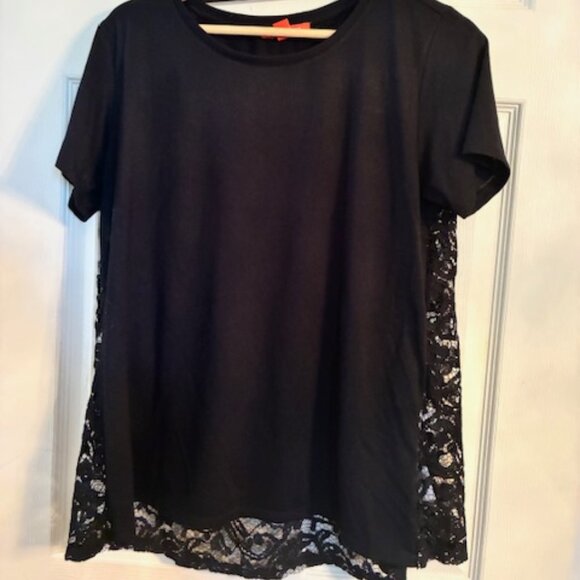 Soft Black T-Shirt with Lace Back - EUC - Picture 3 of 10
